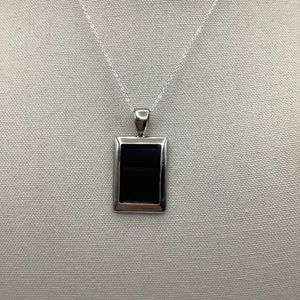 Men’s Wear Jewelry Black Glass Surface Rectangle Pendant Y2K With New Chain